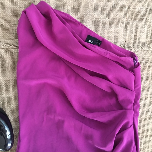 Fushia one shoulder Asos dress - Picture 3 of 4